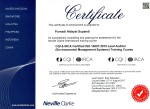 IRCA-certified ISO 14001 2015 EMS lead auditor certificate, Punadi Hidayat Supandi
